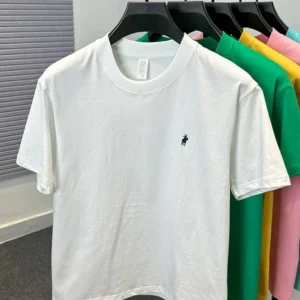 100% pure cotton short sleeve round neck men's T-shirt hot selling luxury brand summer exquisite pony embroidery breathable top - Image 5