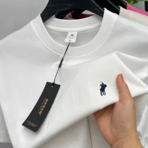 100% pure cotton short sleeve round neck men's T-shirt hot selling luxury brand summer exquisite pony embroidery breathable top - Image 1