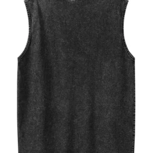 Summer Men's Washed Cotton Tank Tops Muscle Gym Sleeveless Workout T Shirts Running Beach Loose Cutoff Tees 5