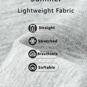 Summer Men\'s Sport Pants Lightweight Cotton Straight Leg Grey Sweatpants Loose Fit Jogging Pants Casual Home Gym Trousers 2