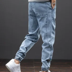 Spring Summer Black Blue Cargo Jeans Men Streetwear Denim Jogger Pants Men Baggy Harem Jean Trousers Plus Size 3