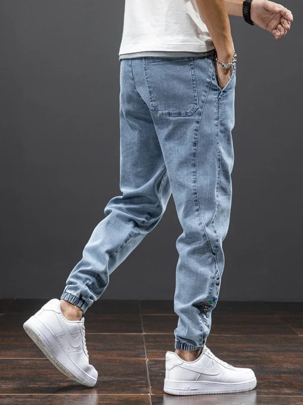 Spring Summer Black Blue Cargo Jeans Men Streetwear Denim Jogger Pants Men Baggy Harem Jean Trousers Plus Size 3