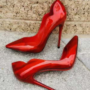 2024 New Spring/Summer 12cm Ultra Shallow Mouth Black Red Bottom High Heels Women's Thin Heels Sexy Pointed Large Single Shoes - Image 3