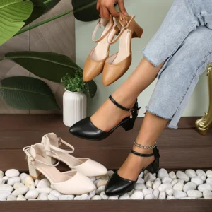 2025 Spring/Summer Hot Sale！Fairy Style Thin-Strap High Heels - Bowknot with Golden Buckle, Comfortable & Versatile - Image 5