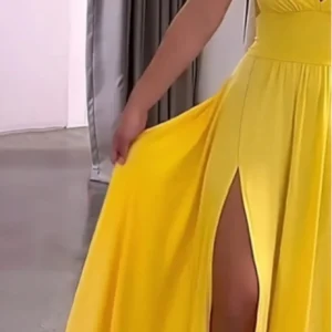2026 Casual Sexy Slit Lace-Up Backless Camisole Dress, Elegant Sleeveless V-Neck Cinched Waist Dress, Women's Party Outfit - Image 5