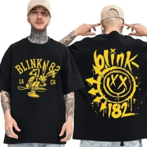 2026 New Blink 182 World Tour Fashion T-shirt Round Neck Follower Gifts for Men and Women Top Cotton T-shirt Blink 182 Tshirt - Image 1