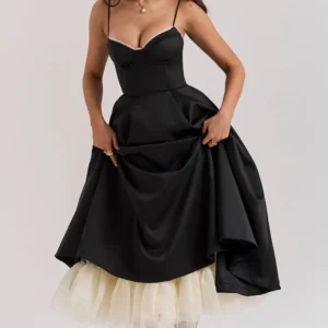 2026 Spring/summer High End Satin Strapless Heavy Industry French Waist Strap Sexy Hot Girl Medium Long Dress Women Elegant - Image 3