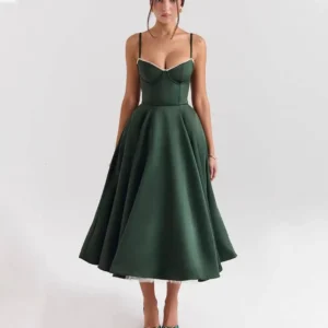 2026 Spring/summer High End Satin Strapless Heavy Industry French Waist Strap Sexy Hot Girl Medium Long Dress Women Elegant - Image 1