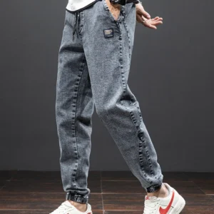 Spring Summer Black Blue Cargo Jeans Men Streetwear Denim Jogger Pants Men Baggy Harem Jean Trousers Plus Size 5
