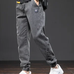 Spring Summer Black Blue Cargo Jeans Men Streetwear Denim Jogger Pants Men Baggy Harem Jean Trousers Plus Size 4