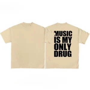Alphabet Musicis My Only Drug Fun English Short-sleeved T-shirt Summer Cotton Short Sleeved Trendy Niche Men Women Streetwear - Image 4