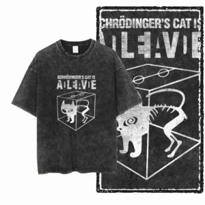 COOLMIND DB cat Printed Cotton Acid Washed Exclusive Graphic Unisex T Shirt Cool Streetwear Men Tshirts Big Size Tee for men - Image 4
