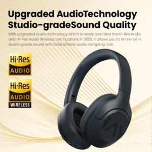 HAYLOU S30 Wireless Bluetooth 5.4 Headphones 43dB Adaptive Noise Cancelling Headsets 40mm Driver 80H Playtime Earphones - Image 3