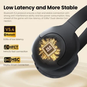 HAYLOU S30 Wireless Bluetooth 5.4 Headphones 43dB Adaptive Noise Cancelling Headsets 40mm Driver 80H Playtime Earphones - Image 5