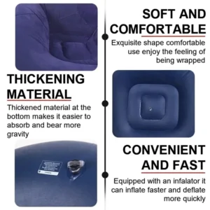 Large Lazy Inflatable Sofa Chairs PVC Lounger Seat Bean Bag Sofas Pouf Puff Couch Tatami Living Room Supply Outdoor Camping - Image 3