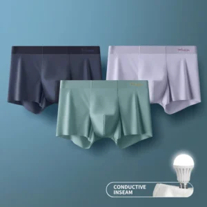 MIIOW 3Pcs Ice Silk Man Underwear Boxer Metal Fiber Antistatic Men Underpants Seamless Cut Hem Men's Panties Boxers Shorts Trunk - Image 6