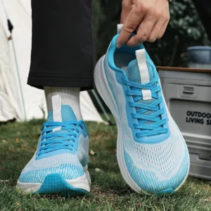 Men's Laced Mesh Comfortable Breathable Lightweight Wide Palm Shoes Rebound Sole Park Running Sports Shoes - Image 5