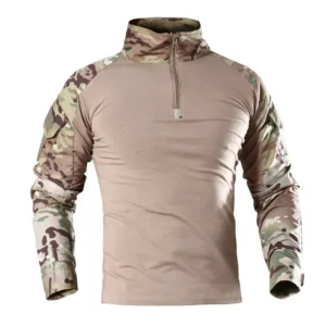 Outdoor Tactical Hiking T-Shirts Men Combat Military Army CP Camouflage Long Sleeve Hunting Climbing Shirt Cotton Sport Clothes - Image 2