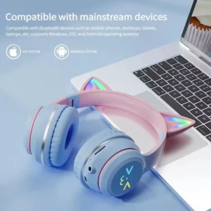 RGB Glow Earphones Wireless Earbuds 5.3 Cat Ear Bluetooth Sports Headphones Bluetooth Mp3 Players Microphone Sale Headset Gamer - Image 3
