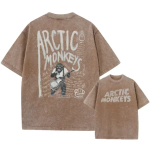 Retro Rock Arctic Monkeys Music Album Graphic T-Shrit Men's Vintage Washed Oversized Short Sleeve T Shirt Y2k Hip Hop Streetwear - Image 5