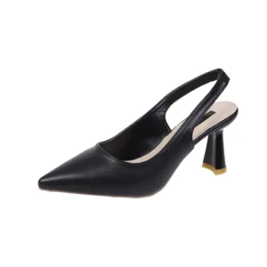 Summer Fashion New Breathable Pointed Toe Stiletto Heel PU Comfortable and Elegant Women's Shoes Shallow Mouth Sexy Sandals - Image 5