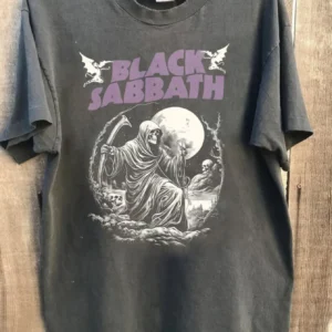 Vintage 80s Black Sabbat Band T-Shirt Band Heavy Metal Summer New Men's Women Vintage Fashion Cotton Top - Image 1