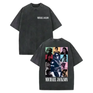 Vintage Washed Michael Jackson Graphic T Shirts Men Women Harajuku Rock Clothing T-shirts Fashion Casual Short Sleeve T-shirt - Image 2