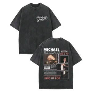 Vintage Washed Michael Jackson Graphic T Shirts Men Women Harajuku Rock Clothing T-shirts Fashion Casual Short Sleeve T-shirt - Image 3