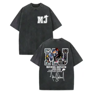 Vintage Washed Michael Jackson Graphic T Shirts Men Women Harajuku Rock Clothing T-shirts Fashion Casual Short Sleeve T-shirt - Image 4