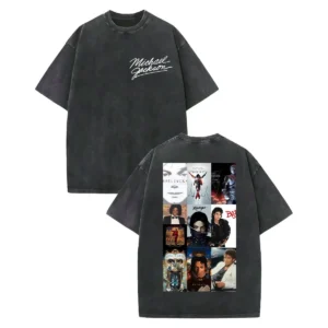 Vintage Washed Michael Jackson Graphic T Shirts Men Women Harajuku Rock Clothing T-shirts Fashion Casual Short Sleeve T-shirt - Image 1