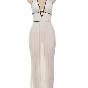 Weird Puss Sexy Elegant Halter Dress Women Summer Backless Lace-Up Color-Block Sleeveless Trendy Nightclub Wild Fashion Clothing - Image 6