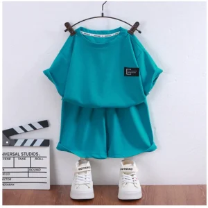 1-10Y Boys and Girls Clothing Set Summer Korean Waffle Children's Clothing Children's Comfortable Breathable Casual Set - Image 6