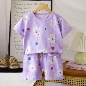 2PCS Children Clothing Set Child T-shirt Suit Summer Cotton New Girls Shorts Clothes Baby Boys Short Sleeve Kid Clothes - Image 4