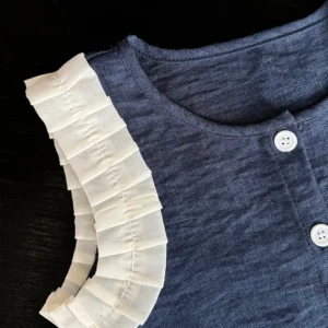 Bear Leader Korean Version Kids Clothes Girls Blue Imitation Denim Suit Summer New Sleeveless Top+Wide Leg Pants Two-piece Set - Image 3