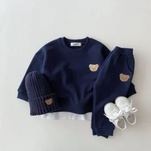 Fashion Toddler Baby Boys Girl Fall Clothes Sets Baby Girl Clothing Set Kids Sports Bear Sweatshirt Pants 2Pcs Suits Outfits - Image 5