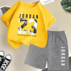 Summer Short Sleeve Children's T-shirt Set Sports Fashion Boys Girls Shorts 2pcs Set Casual Brand Print Graphics Kid Set Outfits - Image 2
