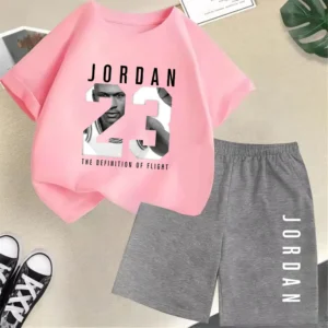 Summer Short Sleeve Children's T-shirt Set Sports Fashion Boys Girls Shorts 2pcs Set Casual Brand Print Graphics Kid Set Outfits - Image 4