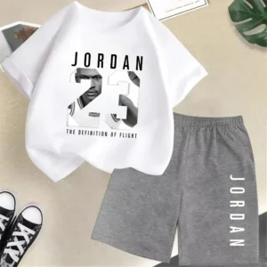 Summer Short Sleeve Children's T-shirt Set Sports Fashion Boys Girls Shorts 2pcs Set Casual Brand Print Graphics Kid Set Outfits - Image 3
