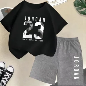 Summer Short Sleeve Children's T-shirt Set Sports Fashion Boys Girls Shorts 2pcs Set Casual Brand Print Graphics Kid Set Outfits - Image 1