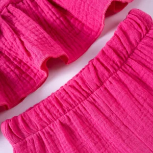 Toddler Girls Muslin Cotton Suits Solid Color Bow Vest+Shorts 2pcs Clothes Sets Sleeveless Cute Casual Baby Girls Outfits - Image 4