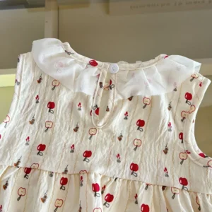 Two-Piece Set Sleeveless Princess Dress with Floral Print, Summer Thin Outfit for Baby Girls Baby Girl Cute Floral Skirt - Image 6